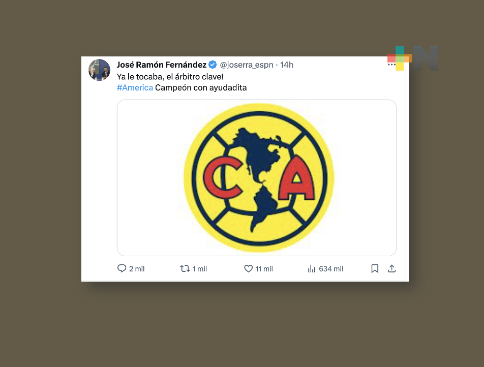 América campeón con «ayudadita»: José Ramón Fernández